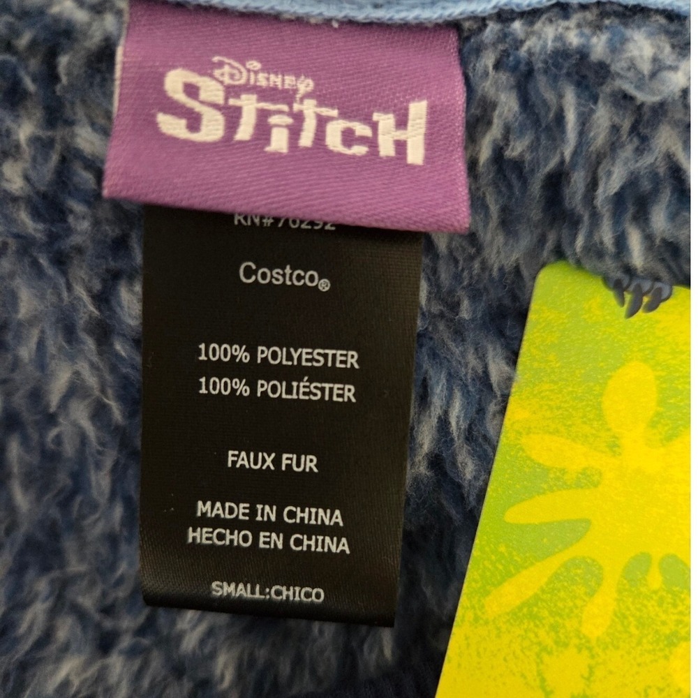 Disney Stitch Faux Fur Plush Sleepshirt Nightgown Dress Blue Sz S Cartoon Winter - Picture 5 of 7